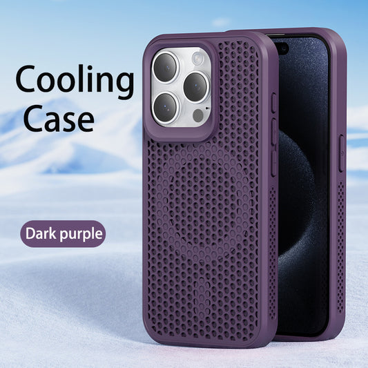 Summer Mesh Shell For Apple 15ProMax Mobile Phone Case IPhone16 Honeycomb Hole Breathable Heat Dissipation Magnetic Shell 11